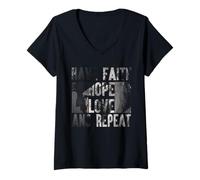 Mujer Camiseta My Superhero is Jesus, Faith Love God, Playera Camiseta Cuello V