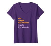 Mujer Camiseta Not Fragile Like A Flower | Like a Bomb Shirt Camiseta Cuello V