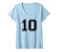 Mujer Camiseta número 10 para un Feliz cumpleaños número 10 Twin Day Camiseta Cuello V