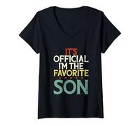 Mujer Camiseta Oficial con Texto en inglés It's Official im The Favorite Son Camiseta Cuello V