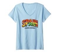 Mujer Camiseta para Aficionados al fútbol 2026 ESPAÑA Vamos España Camiseta Cuello V