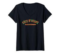 Mujer Camiseta para fanáticos del fútbol 2026 Cote dIvoire Allez Les Elephants Camiseta Cuello V