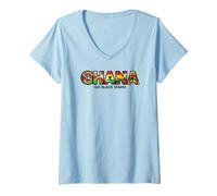 Mujer Camiseta para fanáticos del fútbol 2026 Ghana Go Black Stars Camiseta Cuello V