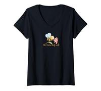 Mujer Camiseta para Mujer con diseño de Abeja The Reason They Smile Camiseta Cuello V