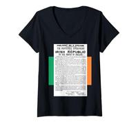Mujer Camiseta Proclamación de la República Irlandesa 1916 Camiseta Cuello V