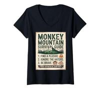 Mujer Camiseta Punch Monkey Primate Highland Adventure Advice Camiseta Cuello V