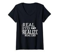 Mujer Camiseta Real Eyes Realize Real Lies - TV Generation Camiseta Cuello V