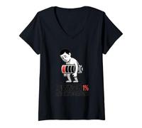 Mujer Camiseta Running On 1 Percent and Expectations Funny Burnout Camiseta Cuello V