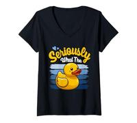 Mujer Camiseta Seriously What The Duck - Funny Duck Lover Camiseta Cuello V