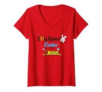 Mujer Camiseta Silly Rabbit Easter is for Jesus Camiseta Cuello V