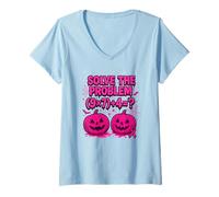 Mujer Camiseta Solve The Problem 9x7+4 Meme 6 7 We Wear Pink Camiseta Cuello V