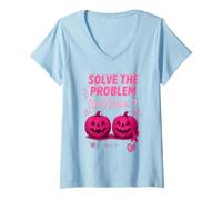 Mujer Camiseta Solve The Problem 9x7+4 Meme 6 7 We Wear Pink Camiseta Cuello V