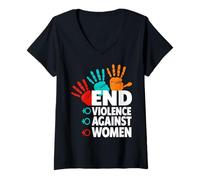 Mujer Camiseta Stop Violence Against Women Camiseta Cuello V