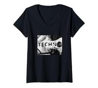 Mujer Camiseta Techno Rebellion, Raw Underground Streetwear Statement Camiseta Cuello V