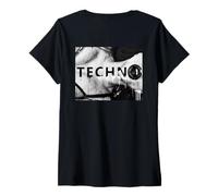 Mujer Camiseta Techno Rebellion, Raw Underground Streetwear Statement Camiseta Cuello V