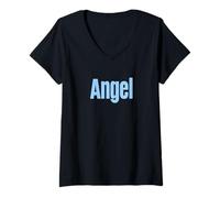 Mujer Camiseta That Says Angel - Un diseño Que Dice ángel Camiseta Cuello V