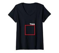 Mujer Camiseta Think Outside The Box Camiseta Cuello V