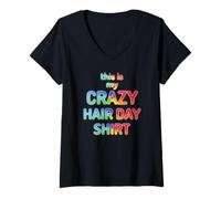 Mujer Camiseta This is my Crazy Hair Day Shirt Camiseta Cuello V