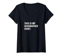 Mujer Camiseta This Is My Geographer - Earth Land Humans Geography Camiseta Cuello V