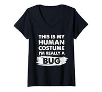 Mujer Camiseta This Is My Human Costume I'm Really a Bug Camiseta Cuello V