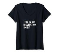 Mujer Camiseta This Is My Meditation - Meditate Yoga Mindfulness Camiseta Cuello V