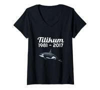 Mujer Camiseta Tilikum Save The Orca Killer Whale Gratis Camiseta Cuello V