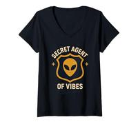 Mujer Camiseta Tinfoil Hat Society Conspiracy Theory Meme Camiseta Cuello V