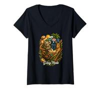 Mujer Camiseta Vintage de Australia G'day Mate con Canguro y Koala Camiseta Cuello V