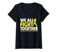 Mujer Camiseta We All Fight Together Meduloblastoma Conciencia Camiseta Cuello V