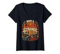 Mujer Camiseta What A Long Strange Trip Its Been Camiseta Cuello V