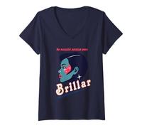 Mujer Camisetas con Frases para Mujer Ahora Brillar Libre Poder Camiseta Cuello V