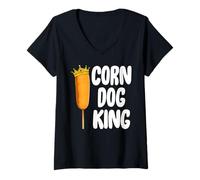Mujer Camisetas de té para perros de maíz y maíz, regalo de Foodie Camiseta Cuello V