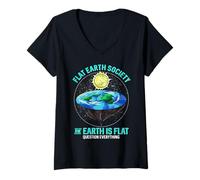Mujer Camisetas de Tierra Plana - La Tierra es Plana y Todo en cuestión Camiseta Cuello V