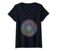 Mujer Camisetas gráficas de Mandala con Palabras malditas Camiseta Cuello V