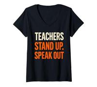 Mujer Campaña Anti Bullying Kindness Stand Up Speak out Camiseta Cuello V