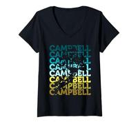 Mujer Campbell Football Fan Tacking ofensivo Gear Camiseta Cuello V