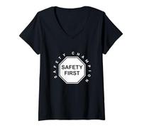 Mujer Campeón de la Seguridad | La Seguridad es lo Primero | Regalo del Día Camiseta Cuello V