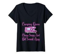 Mujer Camper Queen Classy Sassy And Bit Smart Assy ------- Camiseta Cuello V