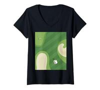 Mujer Campo de Golf Fresco, Pelotas, Conductor, Palos, Carrito, Calle, Verde Camiseta Cuello V