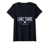 Mujer Campo de Lake Tahoe California/Lago Tahoe CA Camiseta Cuello V