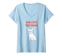 Mujer Can I Pet That French Bulldog Camiseta Cuello V