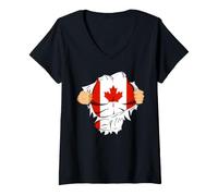 Mujer Canadian Superhero Canada Flag Patriot Gift Camiseta Cuello V