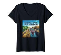 Mujer Canal de Panamá Panamá Camiseta Cuello V
