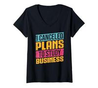 Mujer Cancelé los Planes para estudiar el Negocio Principal Hustle Focus Grind Camiseta Cuello V