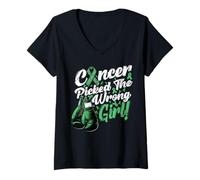 Mujer Cáncer de hígado Hepatic Picked The Wrong Girl Apoyo a la Camiseta Cuello V