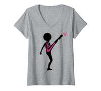 Mujer Cáncer de Mama Black Girl Magic Afro Mujeres Piel Marrón Camiseta Cuello V