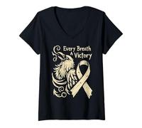 Mujer Cáncer de pulmón de Cuervo Vikingo - Norse Every Breath A Victory Camiseta Cuello V