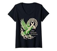 Mujer Cáncer de pulmón de Cuervo Vikingo - Rise Through The Storm - Cáncer Camiseta Cuello V