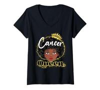 Mujer Cáncer Signo del zodiaco Cáncer Reina Junio Julio Cumpleaños Mujeres Camiseta Cuello V