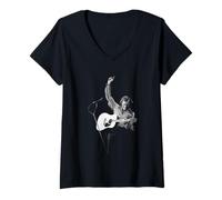 Mujer Canción de Neil Diamond Sung Blue Singer en Vivo 1984 Camiseta Cuello V